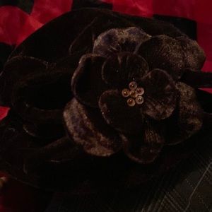 Brown Velvet Retro Hat